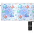 thumbnail image 2 of Coolnut Cute Colorful Whale Microfiber Beach Towel Absorbent Bath Towel Quick Dry Portable Travel Towel for Gym Yoga Swim- 71x31in Wash cloth, 2 of 7