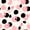 Pink Black Ivory, variant on Castle Fairy Modern Abstract Block Print Twin Quilt Set 2 Pieces,Dot Line Geometric Clean Tone Twin Coverlet Set,Pink Black White,1 Bedspread and 1 Pillowcase