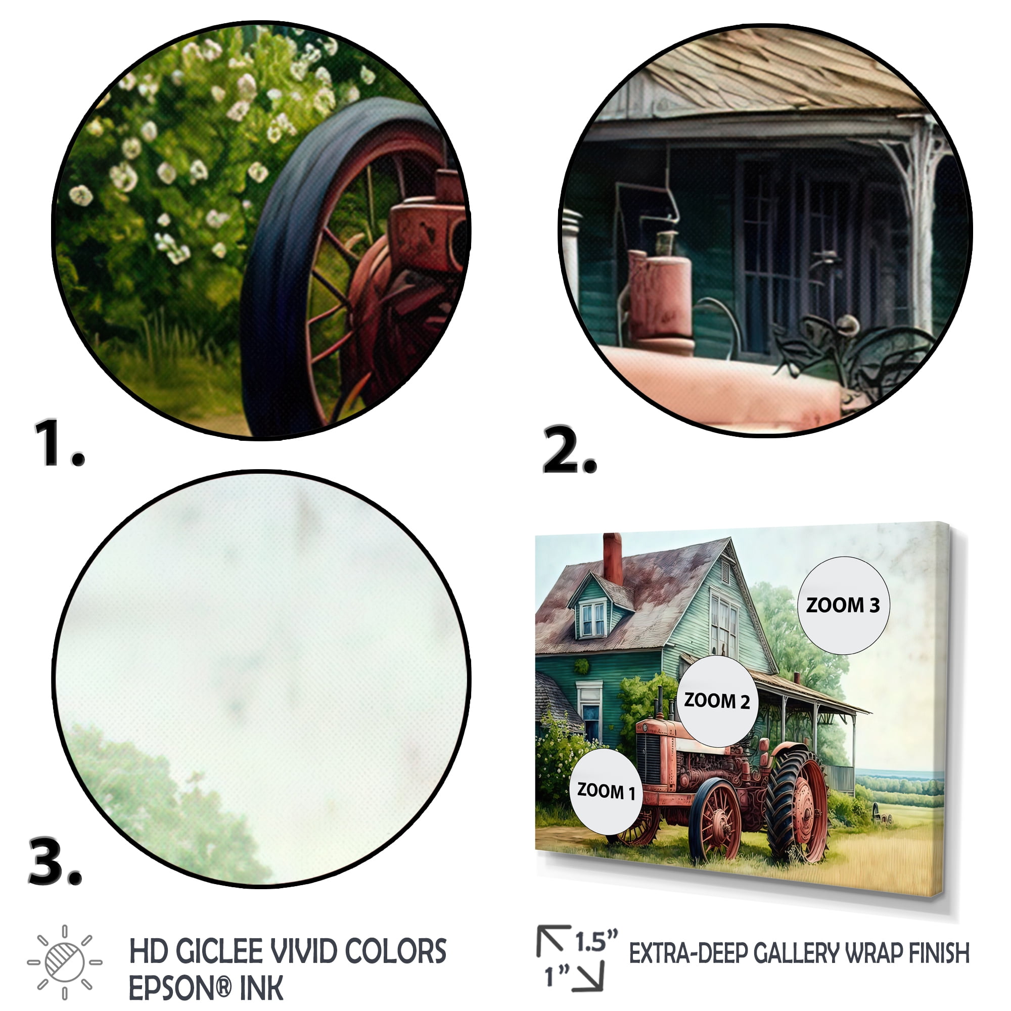 Designart Tractor In Barn II Canvas Wall Art
