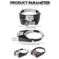 thumbnail image 3 of Headband Magnifier With Led Lights - Hands-Free Reading Glasses For Repair, Inspection & Embroidery, High-Magnification Lens For Detailed Work, 3 of 7
