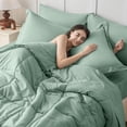 thumbnail image 4 of Cooling Comforter Queen Size, Down Alternative Duvet Insert with Corner Tabs, All Season Soft Quilted Bed Comforter, Lightweight Bedding for Women & Men, Sage Green, 4 of 6