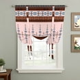 thumbnail image 2 of Farmhouse Boho Tie Up Curtains for Windows, Adjustable Balloon Window Shades, Retro Ethnic Traditional Patterned Kitchen Window Treatments Adjustable Roll Up Curtain for Basement/Nursery 52"x45", 2 of 8