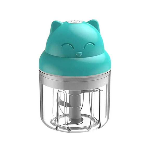Foqnuq Electric Garlic Mincer Mini Chopper USB Rechargeable 304 Stainless Steel Blades for Vegetables, Onions, Spices, Cooking and Food Preparation