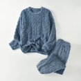 thumbnail image 4 of Two Piece Fuzzy Lounge Sets for Women Fuzzy Long Sleeve Round Neck Casual Fleece Warm Pajama Matching Set Homewear, 4 of 5