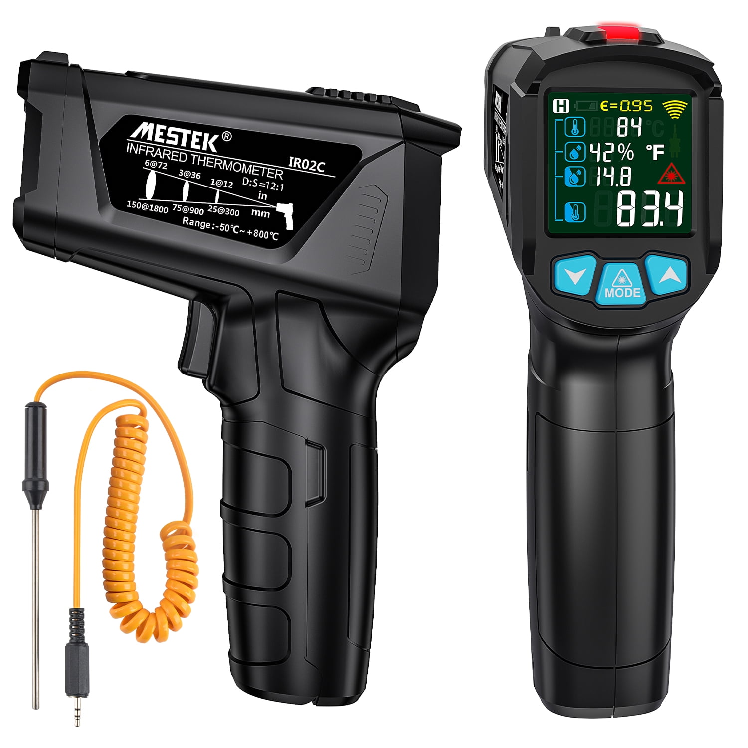 Digital Infrared Thermometer Noncontact Temperature Meter Pirometer