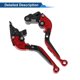 thumbnail image 5 of Palancas de freno y embrague cortas y largas para Kawasaki NINJA650R 2009-2016, palanca de freno ajustable de motocicleta, aleación de aluminio, cabeza roja, mango negro, 5 of 6