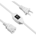 thumbnail image 2 of 2 Prong Polarized Plug Extension Cord with On Off Switch 12A/125V USA Outlet Saver Power Cord SPT-2 16AWG for Chargers/Lamp/Power Adapters etc,6FT,White, 2 of 14