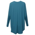 thumbnail image 3 of A2Y Women's Premium Solid Long Sleeve Round Hem Crew Neck Top Shirt Teal XL, 3 of 7