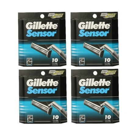 Gillette Sensor Refill Blade Cartridges, 10 Ct. (Pack of 4)