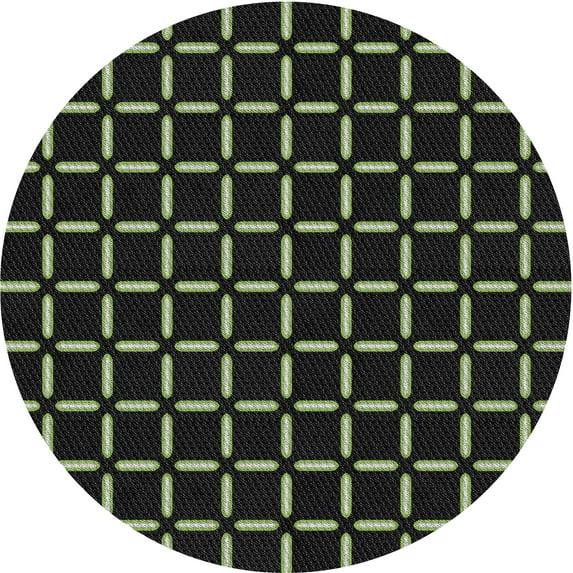 Ahgly Company Machine Washable Indoor Round Transitional Night Black Area Rugs, 9' Round