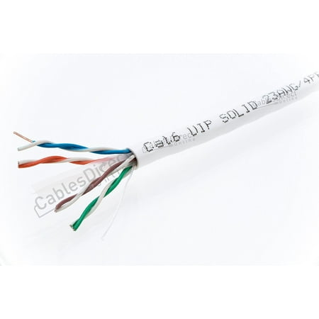 1000ft CAT6 UTP Solid 550Mhz Ethernet LAN Cable 23AWG RJ45 Network Wire Bulk (White)