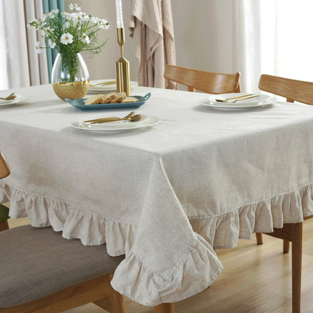 maskred Nappe Large Application Rectangulaire Lavage Facile et Style Vintage pour Tout Lin 90 * 90CM 1Set