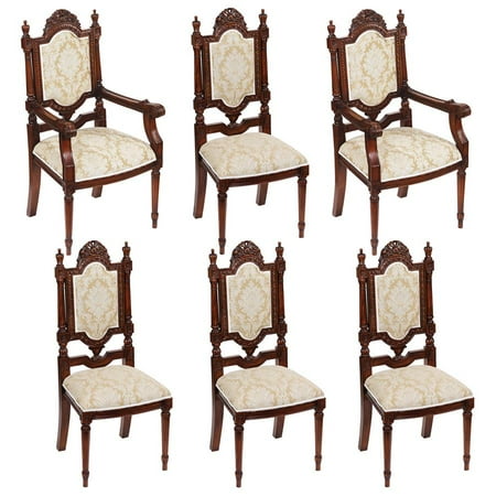 Salon des Rosiers: Set of 2 Armchairs and 4 Side Chairs