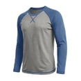 thumbnail image 4 of WXLWZYWL Long Sleeve Top for Men Long Sleeve Tee Round Neck Chest Cross Stitching Regular Fit Stylish Everyday Home Casual Outdoor Walking, 4 of 6