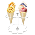 thumbnail image 2 of 2X Ice Cream Cone Holder,4 Holes Acrylic Cone Display Stand Waffle Sushi Hand Roll Stand Rack, 2 of 5