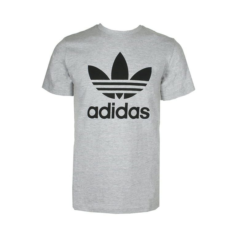 Adidas Short-Sleeve Trefoil Logo T-Shirt Heather Grey XL Walmart.com