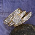 thumbnail image 2 of Couple's Fashion Three-in-One Square Diamond Ring, 2 of 2