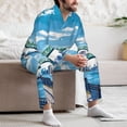 thumbnail image 7 of Naloa Urban Riverside Clock Tower Men’s Pajamas Set - Long Sleeve Button Down Sleep Shirt and Pajama Bottoms Sleepwear Set-Small, 7 of 7