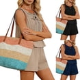 thumbnail image 2 of Summer 2 Piece Sets,Womens Two Piece Sets Pleated Vacation Outfits Beach Linen Set Summer Matching Set, 2 of 9