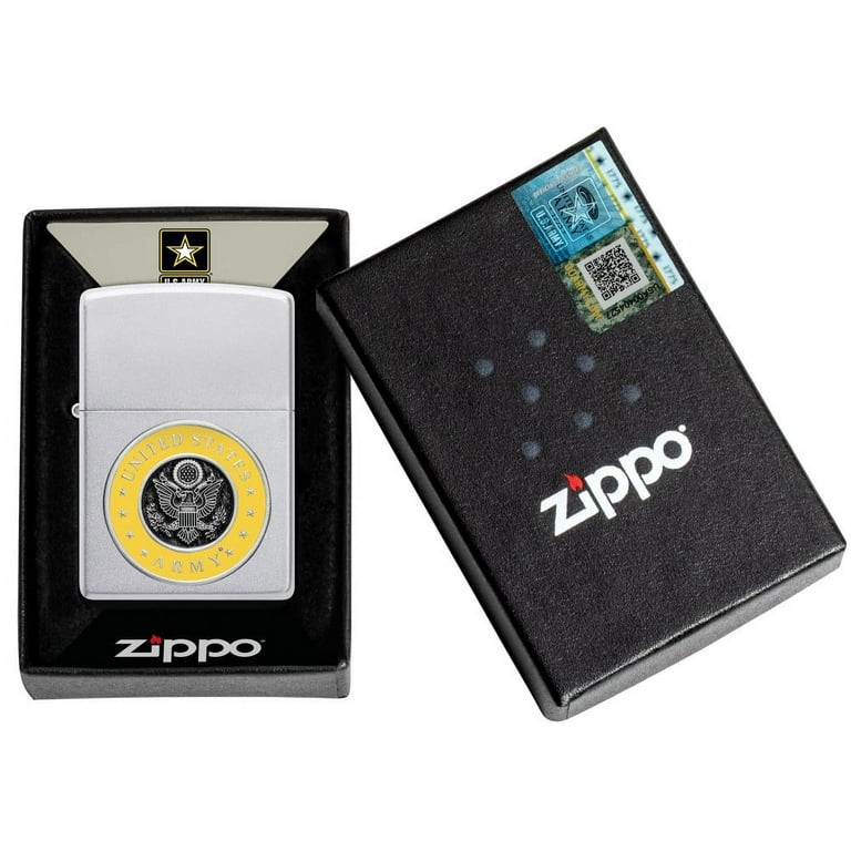 Zippo 48977 U.S. Army Design Satin Chrome Metal Windproof Zippo 48977 U.S. Army Design Satin Chrome Metal Windproof