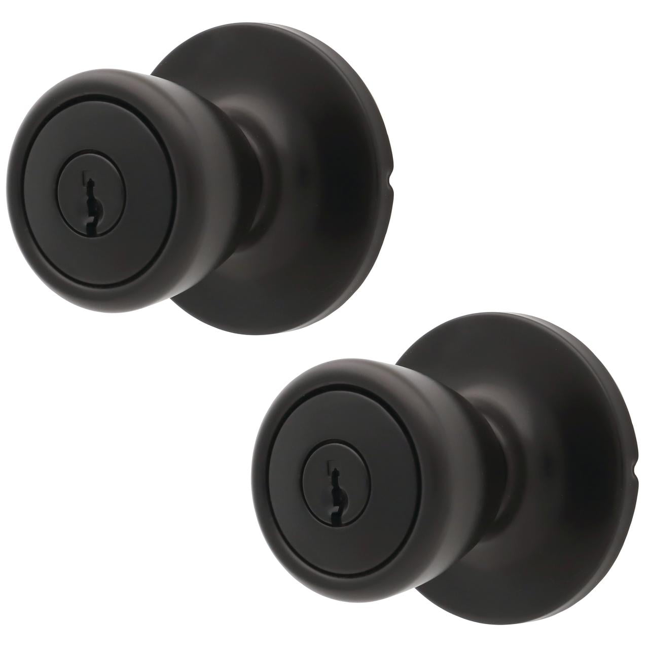 Lokhaus Keyed Entry Tulip Doorknob Matte Black 2 Count
