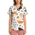thumbnail image 4 of AHMOMEI Cartoon Animal Print Womens Scrub Top S-5XL Plus Size Women’s Nurse Uniforms with Pocket V Neck Short Sleeve Scrubs Top, 4 of 6