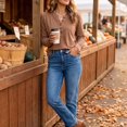 thumbnail image 4 of Dwellite Women Henley Long Sleeve Fall Sweaters Lightweight Business Casual Work Button Pullover Sweater Tops Soft 2026 Spring Winter Coffee 2XL, 4 of 7