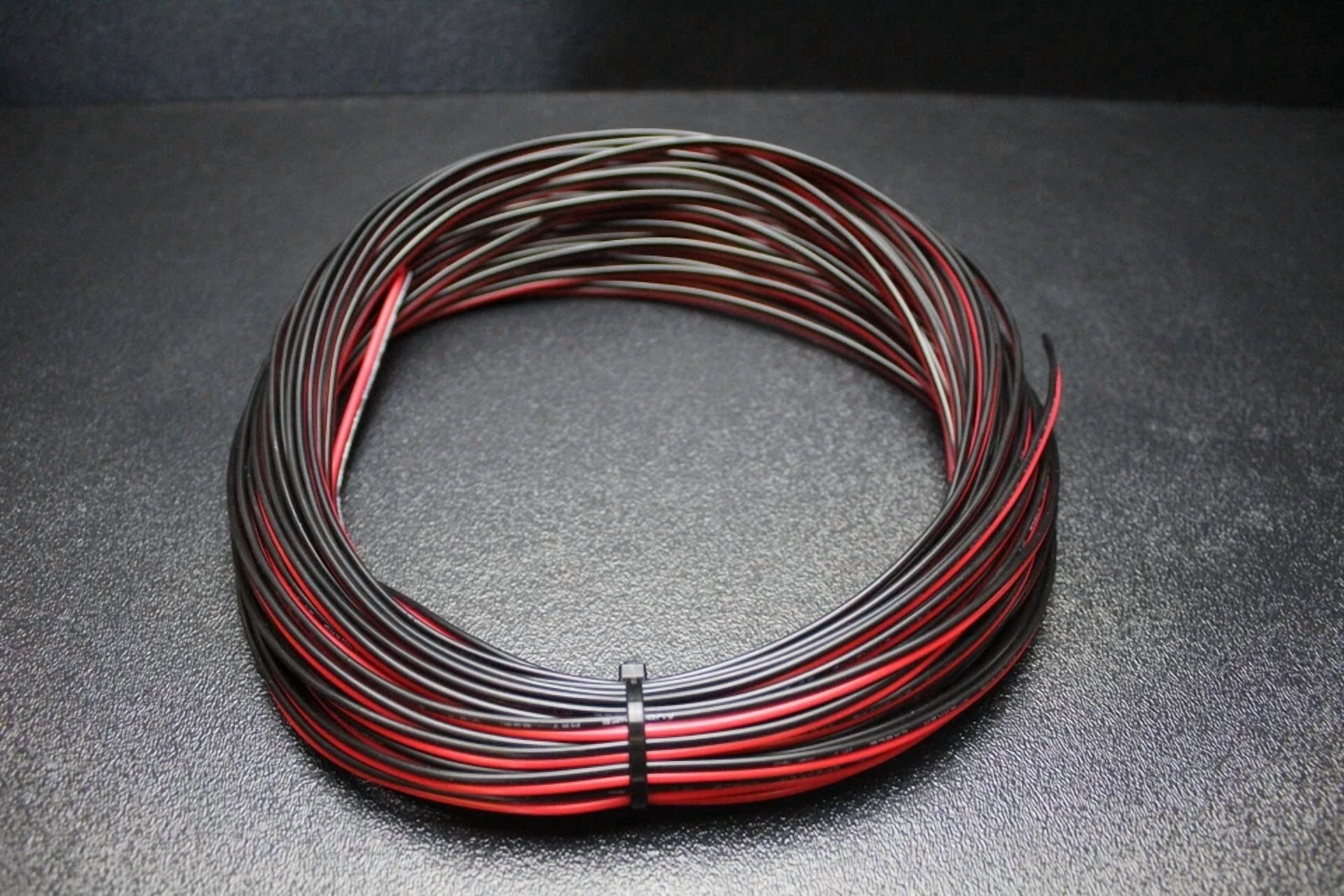 BUTTERFLY- 20 Gauge Red Black Speaker Wire 25 Ft Awg Cable Power Ground Stranded Copper