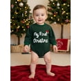 thumbnail image 4 of Miaouyo Infant Baby Boy Girl Christmas Rompers 0 3 6 12 18 Months Letters Embroidery Crew Neck Long Sleeve Jumpsuit, 4 of 9