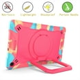 thumbnail image 5 of Kids Case for Samsung Galaxy Tab A 10.1 inch 2019 Tablet, Dteck 360 Degree Swivel Handle Grip Stand Heavy Duty Rugged Shockproof Case with Carrying Shoulder Strap for SM-T510/T515,Colorful Rose, 5 of 9