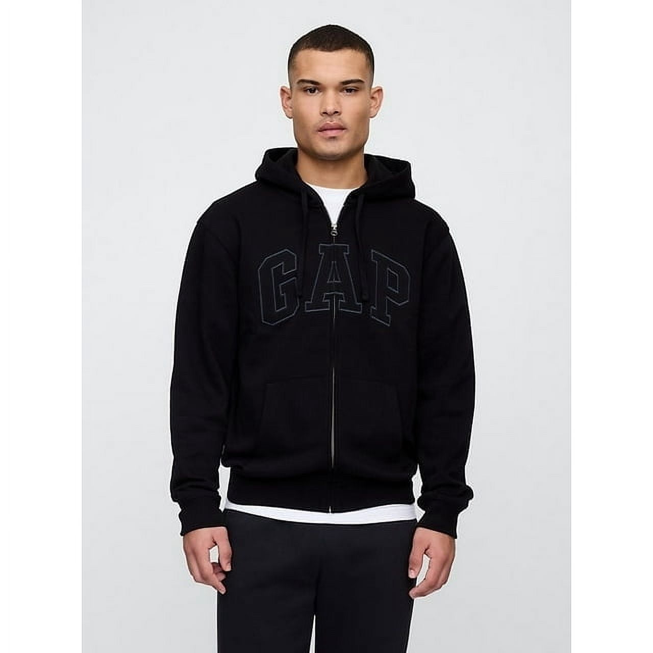 GAP Men's Full Zip Fleece Logo Hoodie