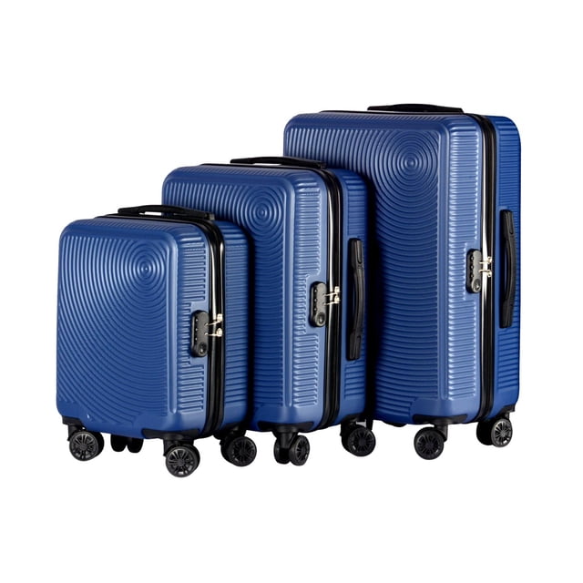 Set 3 Maletas de Viaje Travel Elite Texturizadas G 25 kg M 20 kg Carry On 10 kg Varios colores azul