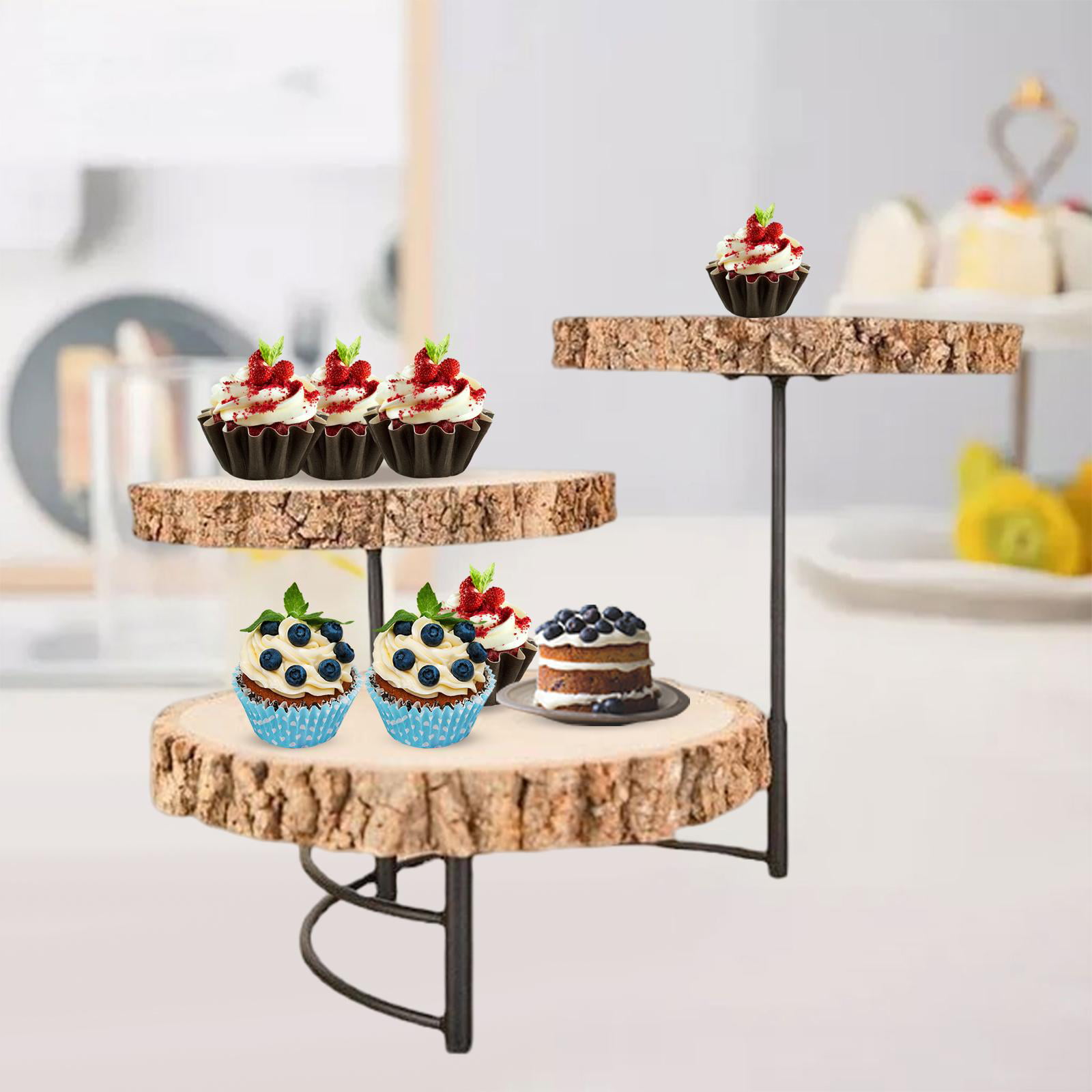 Round Glass & Wood Dessert Stand - Threshold™ : Target