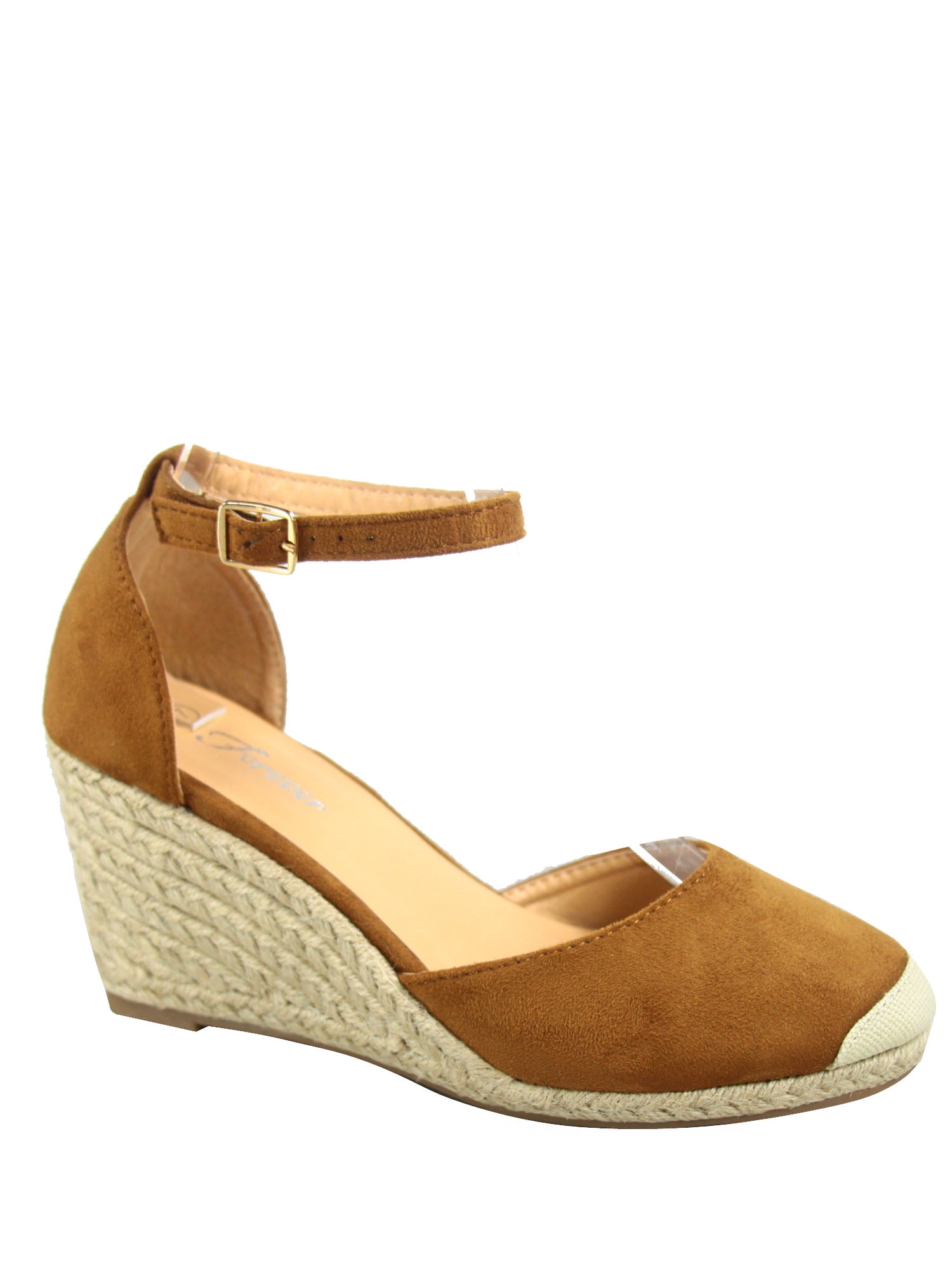 closed toe wedge heels with ankle strap