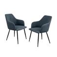 thumbnail image 2 of Pemberly Row Upholstered Metal Dining Arm Chair - Indigo Blue, 2 of 5
