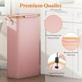 thumbnail image 6 of 65L Slim Laundry Hamper with Lid, Narrow Laundry Basket with Removable Bag & Bamboo Handles, Fodable Thin Dirty Clothes Hamper for Laundry Collapsible Bin for Bathroom Bedroom Dorm, Pink, 6 of 7