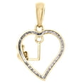thumbnail image 4 of 10K Yellow Gold Diamond Heart Pendant Dangling Initial L Cut Out Charm 0.10 Ct., 4 of 6
