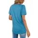thumbnail image 4 of Camiseta con cuello redondo, holgada, transpirable, dobladillo curvo, camiseta con cuello redondo, manga corta informal para mujer, 4 of 6