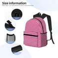 thumbnail image 5 of Gaeub Pink Gingham School Backpack Waterproof Bookbag for Men Women College High School Bags, 5 of 8