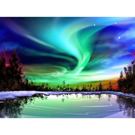 Full Drill Aurora 5D DIY Diamond Painting Embroidery Craft Decor Cross Stitch Kits with Tools