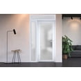 thumbnail image 6 of Front Exterior Prehung Metal-Plastic Door Frosted Glass / Manux 8102 White Silk / Side and Top Window / Office Commercial and Residential Doors Entrance Patio Garage 42" x 96" Right-hand Inswing, 6 of 6