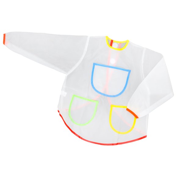 OULII Painting Smock Apron with Hook and Loop Closure for Art Supplies and Painting Activities Ages 3 Years and Up