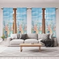 thumbnail image 6 of Summer Nautical Kitchen Curtain for Berdoom Living Room Cafe 72 Inch Length, Coastal Beach Starfish Coral Shell Blue Tiers Curtains Light Filtering Drapes Window Treatment 2 Panels 52"Wx72"L, 6 of 8
