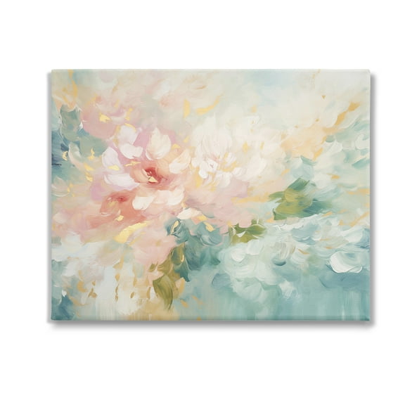 Stupell Industries Soft Flower Abstraction Botanical & Floral Painting Gallery Wrapped Canvas Art Print Wall Art, 20 x 16