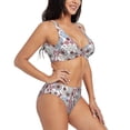 thumbnail image 2 of Rocae Abstract Floral for Bikini Set for Women Two Piece Sexy High Swimsuits Split Crossover Bikini X-Large, 2 of 9