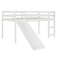 thumbnail image 6 of Hassch Modern Wood Low Loft Bed Twin Size with Slide for Living Room, White, 6 of 9