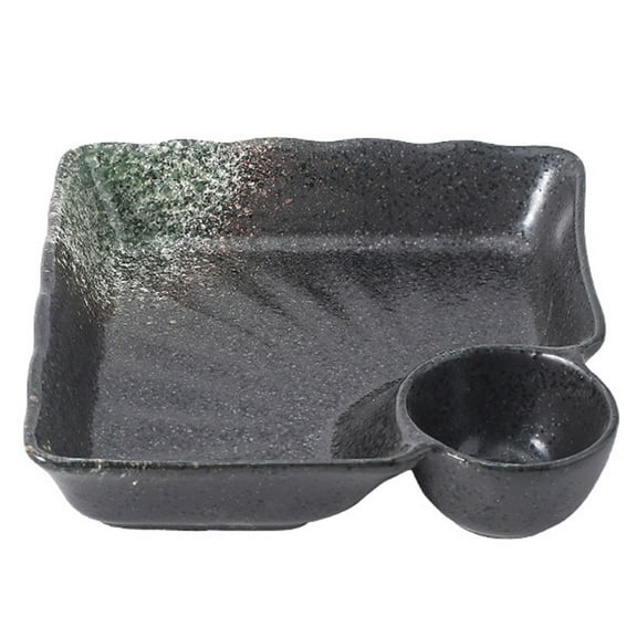 Qeeadeea Japaness Portion Control Plates, Divided Plates For Adults, Bariatric Plates For Portion Control, Reusable 2 Section Lunch Tray-A-7.5 Inch