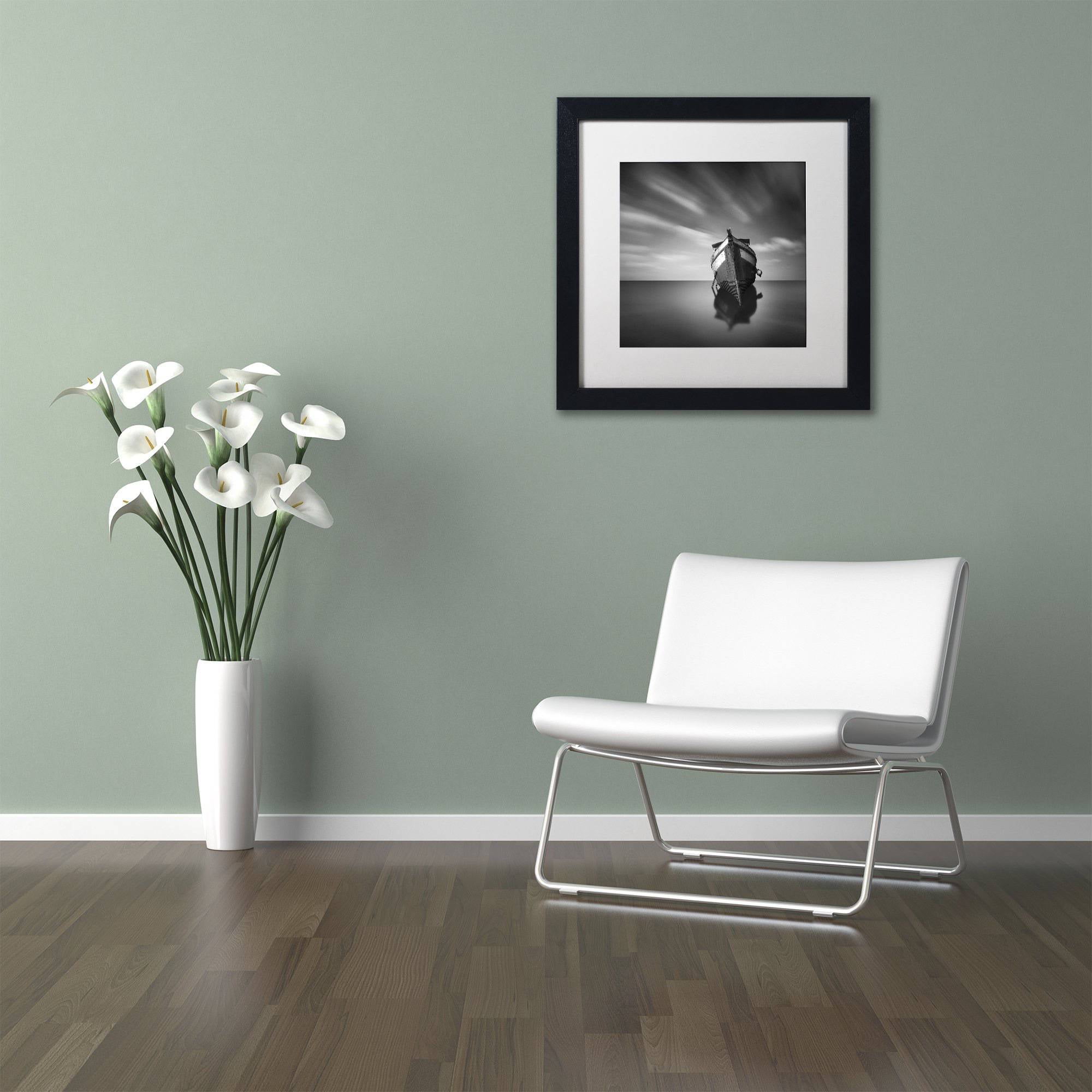 Trademark Fine Art "My Boat IV" Canvas Art by Moises Levy White Matte, Black Frame