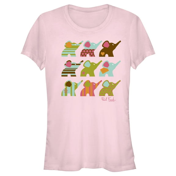 Junior's Paul Frank Ellie Line Up Graphic Tee Light Pink Large
