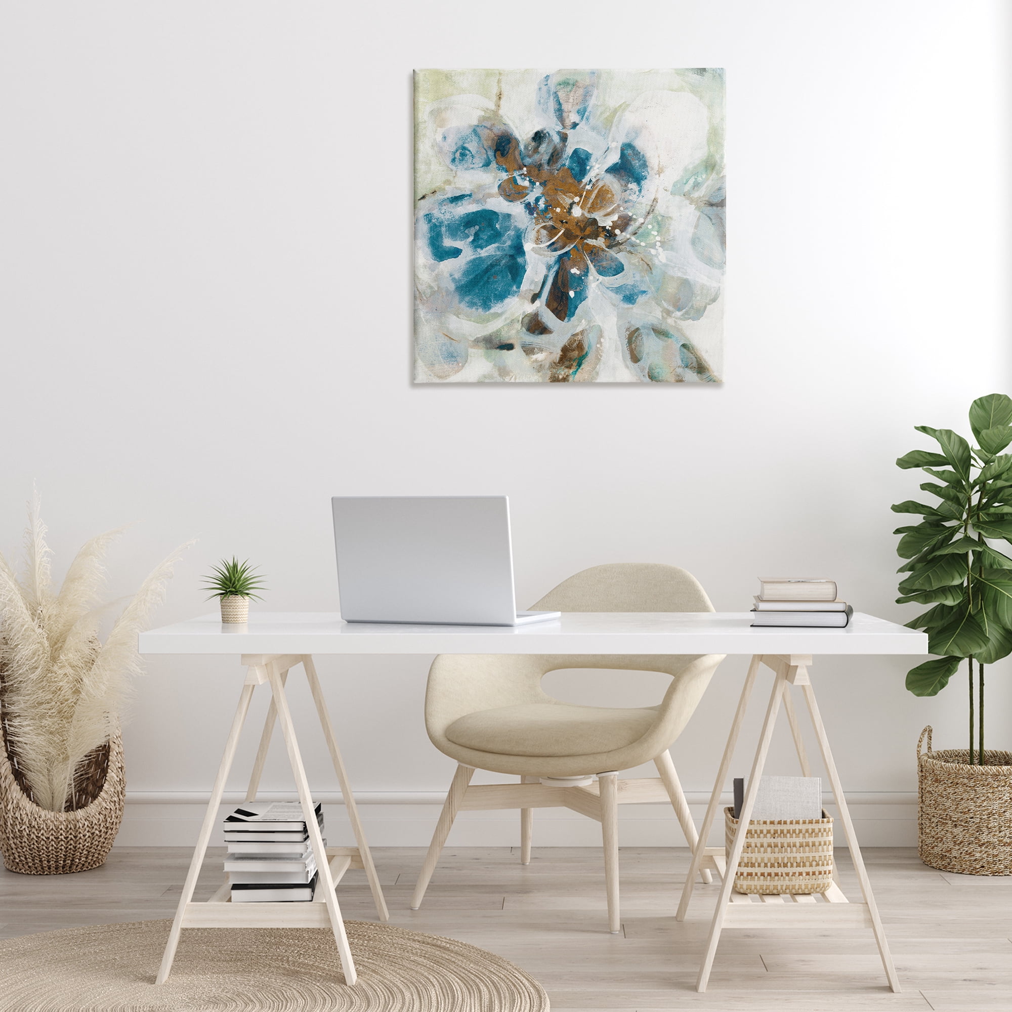 Stupell Industries Distorted Splatter Abstraction Abstract Painting Gallery Wrapped Canvas Art Print Wall Art, 30 x 30